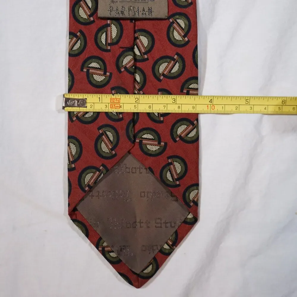Robert Talbott Tie Hand Sewn Finest Silk Made in USA Abstract Geometric Pattern